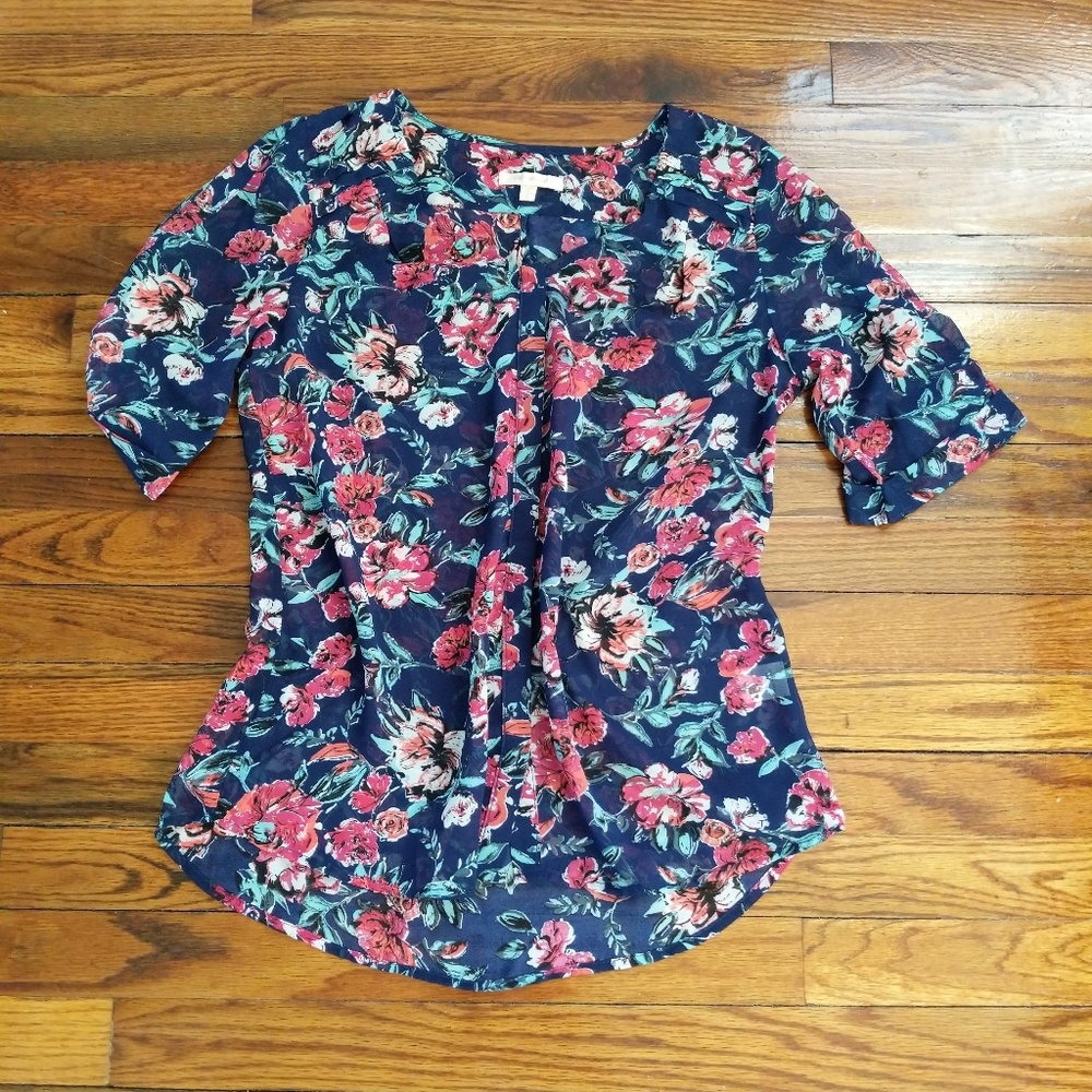 Floral button down blouse